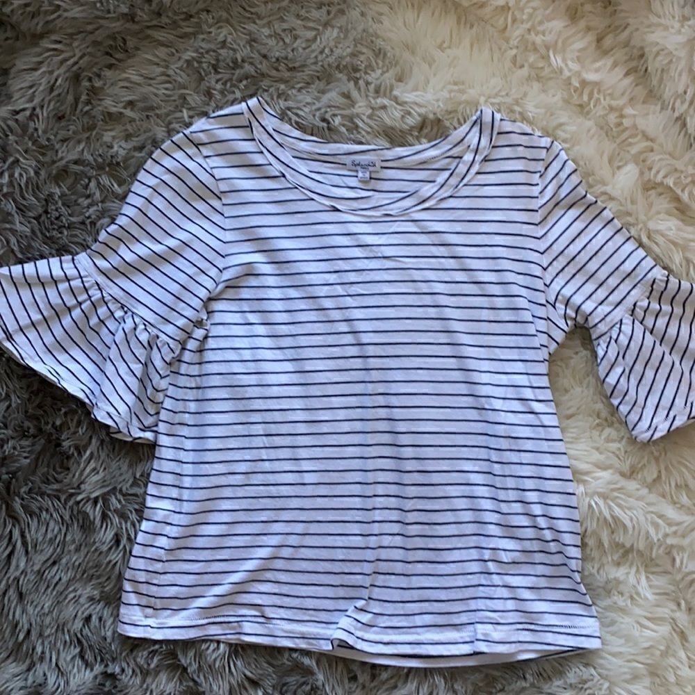 Splendid Small stripe blouse w ruffle bell sleeves - Picture 2 of 4